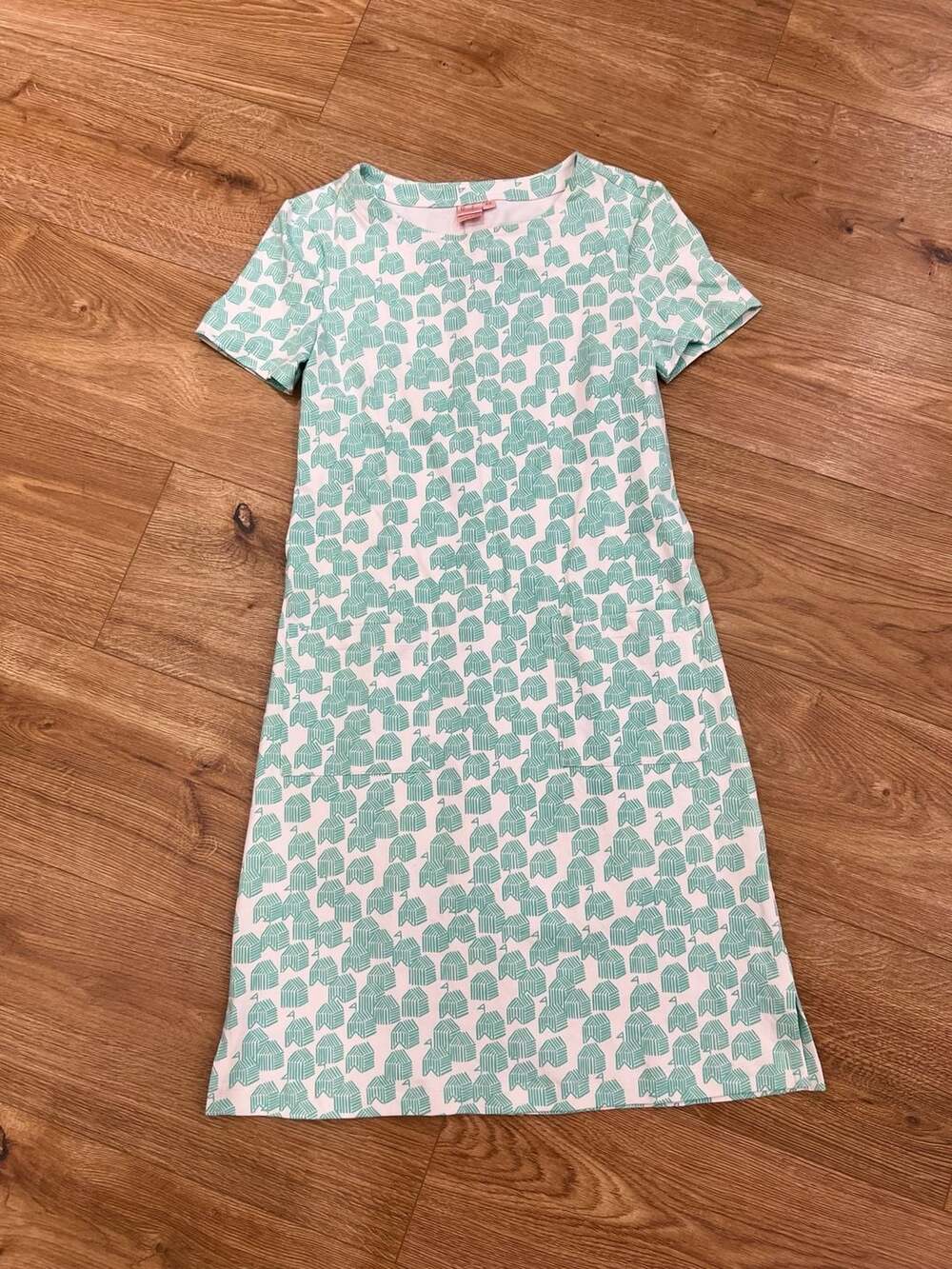 Persifor Carter Cabana Short Sleeve Shirt Mint Green Patterned Shift Dress XS